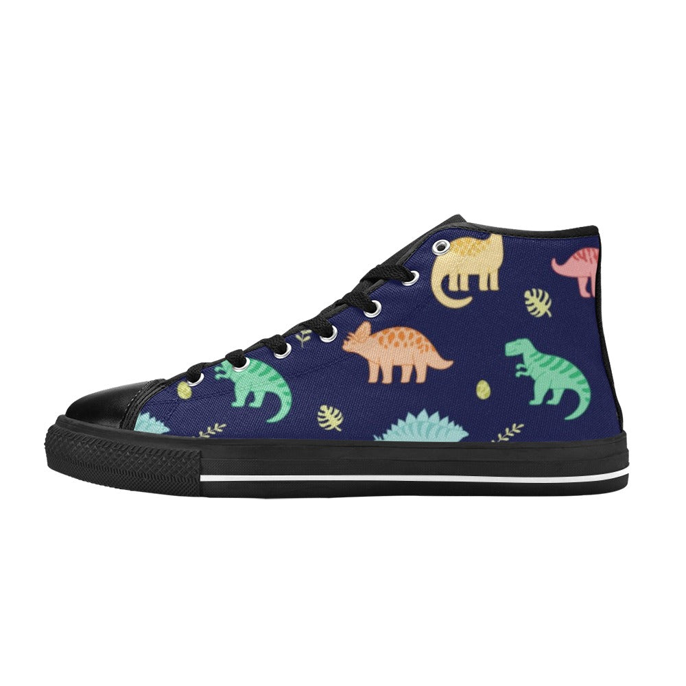 Dinosaurs - Kids High Top Canvas Shoes