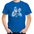 Alien Bigfoot Heart Hands - Kids Youth T-shirt Bright Royal Kids Youth T-shirt Love Printed In Australia Sci Fi