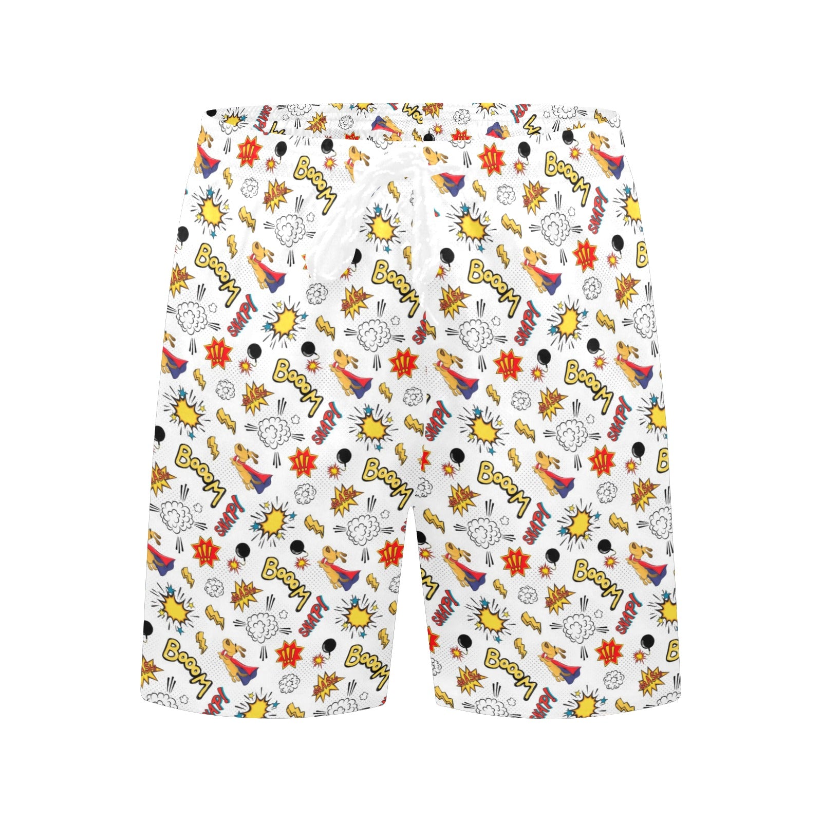 Super Dog - Men's Mid-Length Beach Shorts Men's Mid-Length Beach Shorts animal comic Printed Offshore