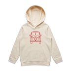 Beach Van - Kids Hoodie Ecru Kids Hoodie Printed In Australia