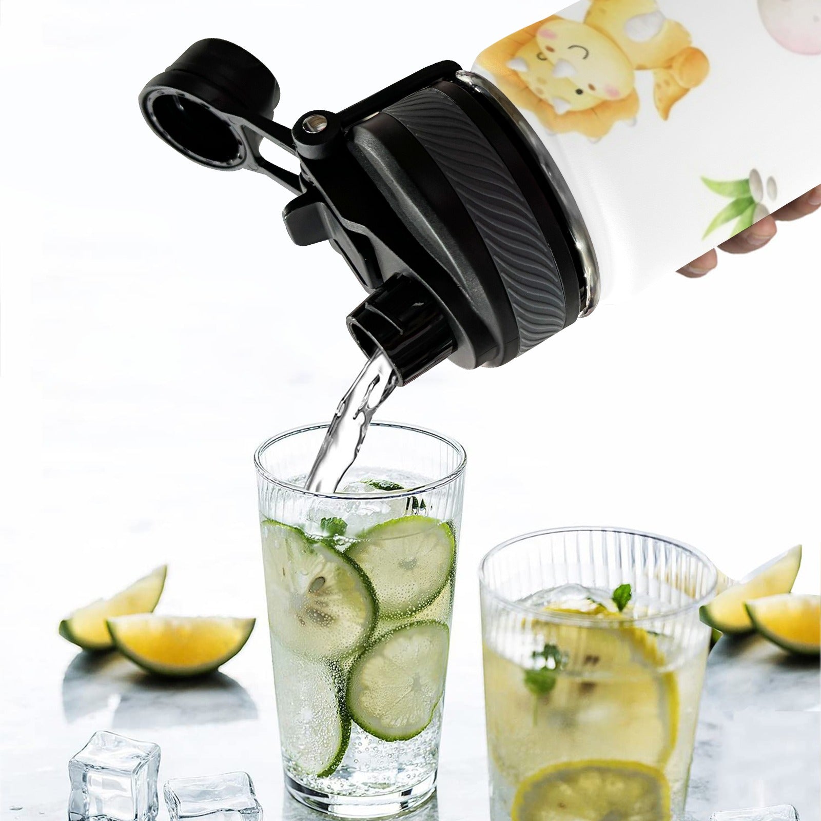 Hatching Dinosaurs - Insulated Water Bottle with Dual-Use Lid (18oz) Insulated Water Bottle with Dual-Use Lid (18oz) animal Printed Offshore