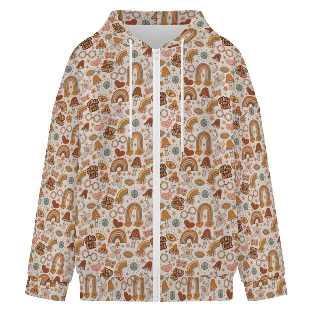 Peace And Love Women's Full-Zip Hoodie