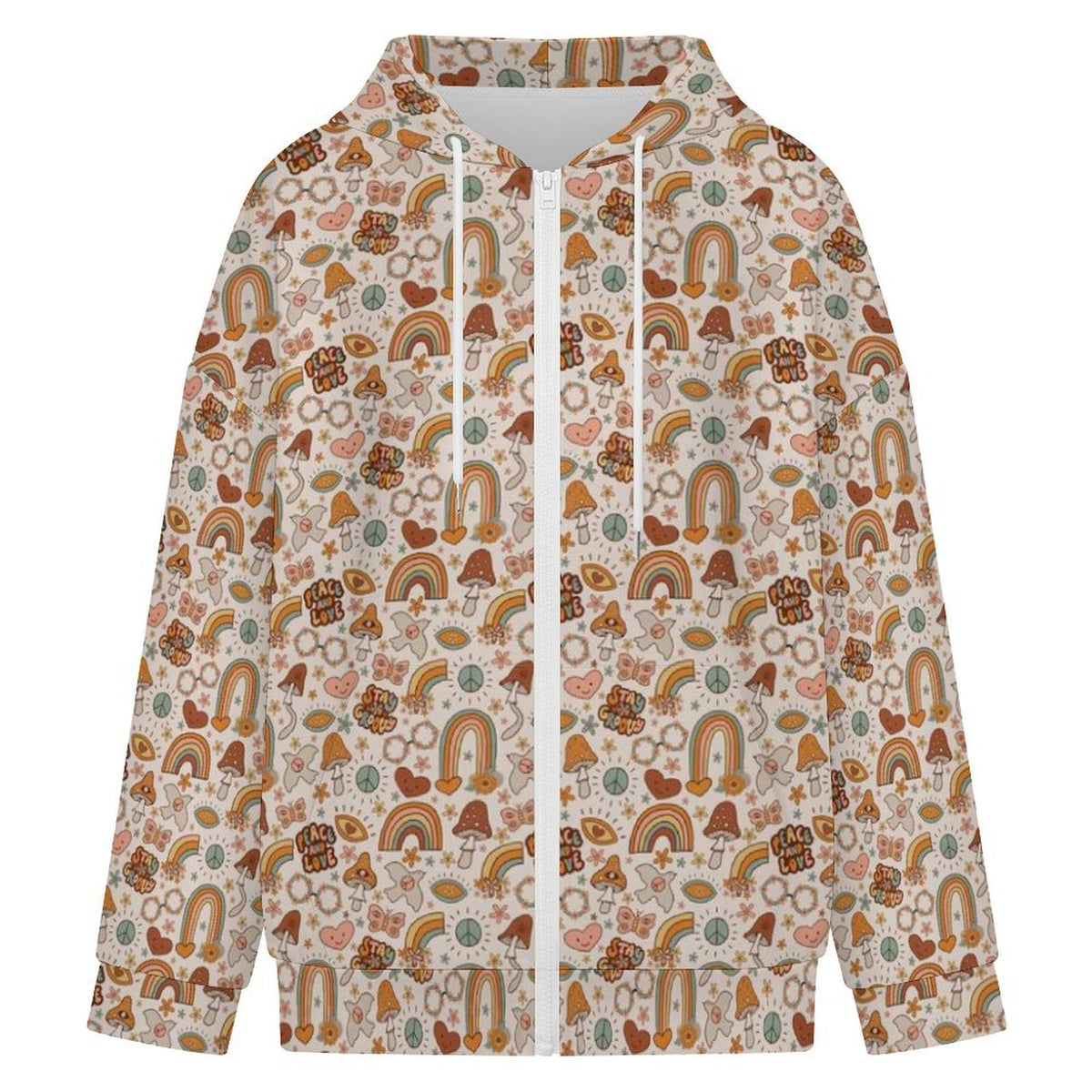 Peace And Love Women's Full-Zip Hoodie