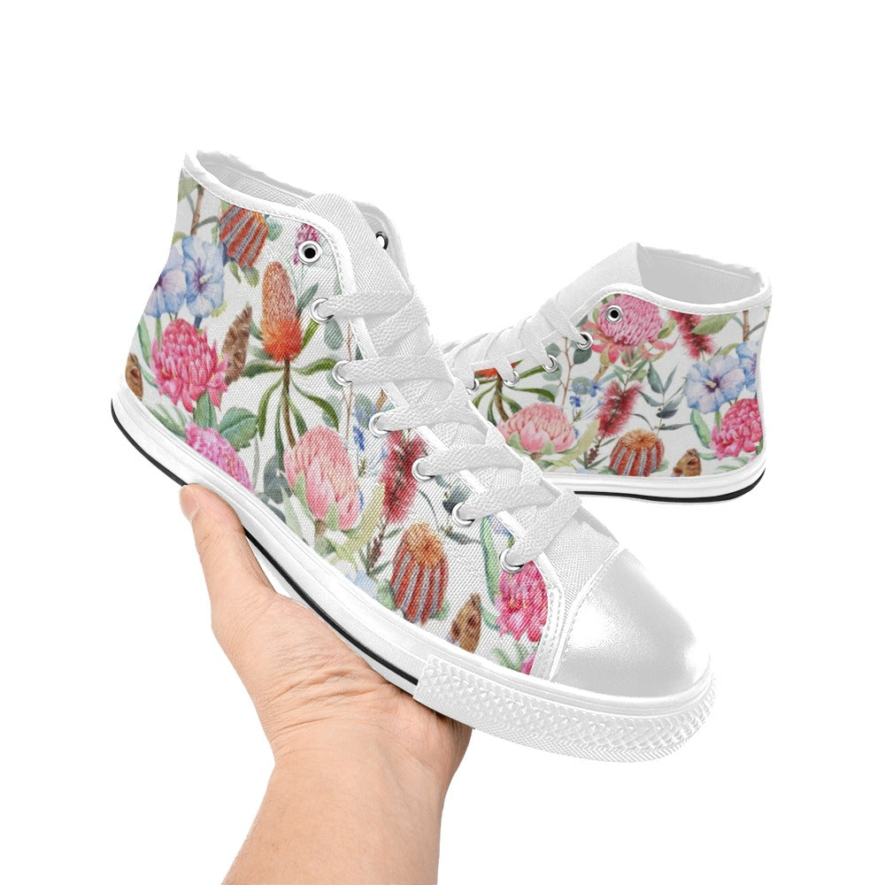 Australian Flowers - Women's High Top Canvas Shoes Womens Classic High Top Shoes Plants Printed Offshore
