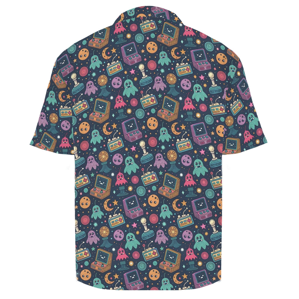 Space Arcade Men's Crinkle Hawaiian Shirt