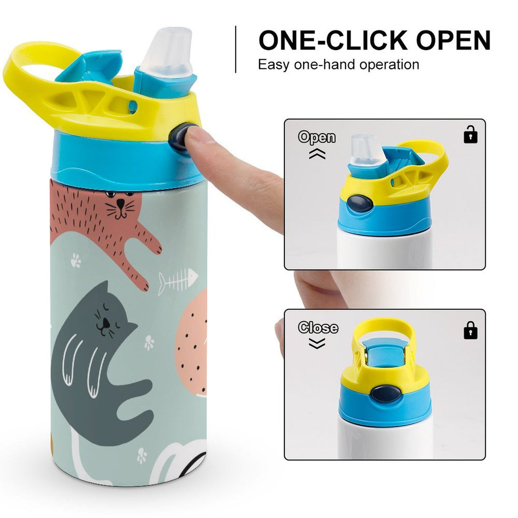 Cat Stretch - Little Kids Water Bottle Little Kids Water Bottle animal Printed Offshore