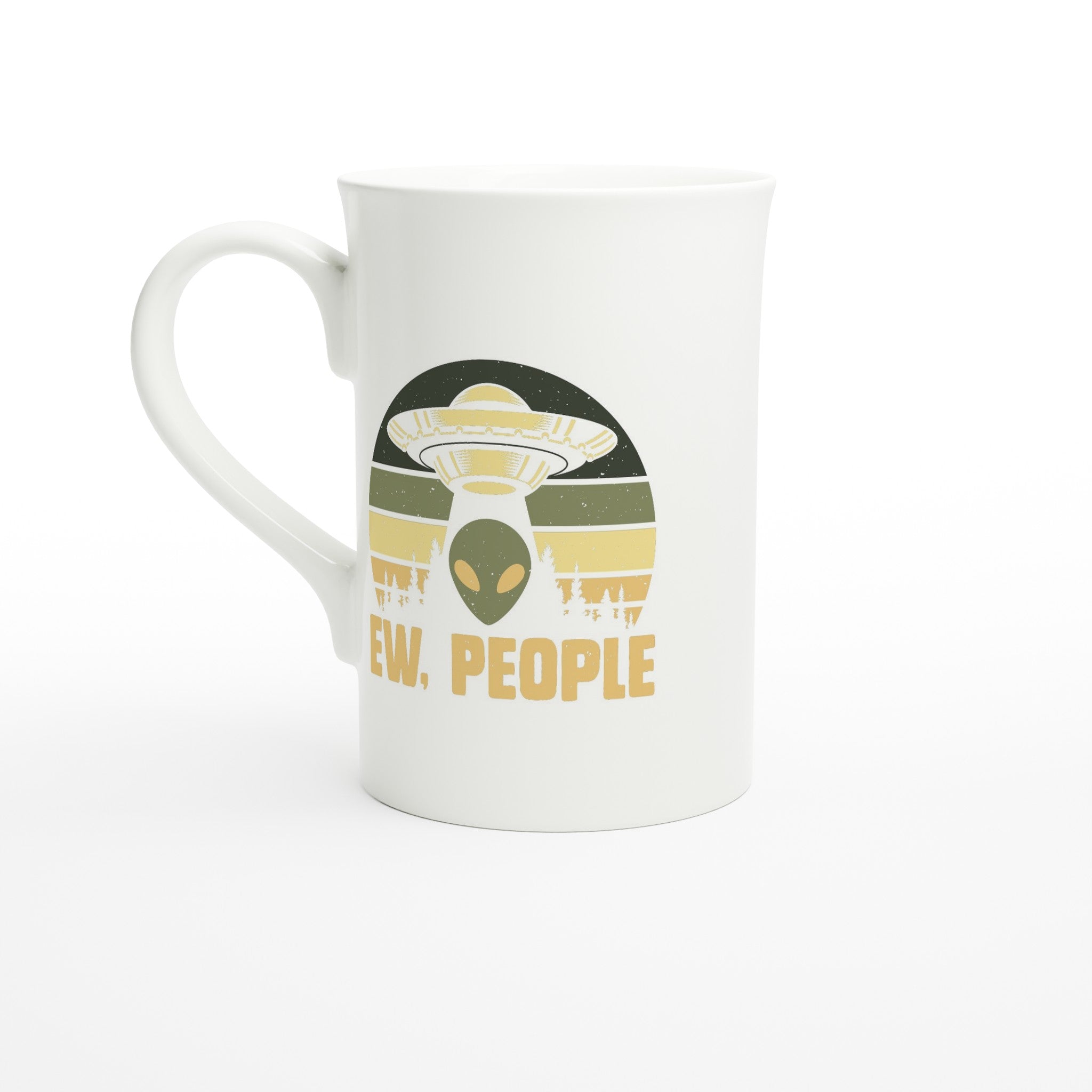 Alien Ew, People - White 10oz Porcelain Slim Mug Default Title Porcelain Mug Globally Fulfilled Sci Fi