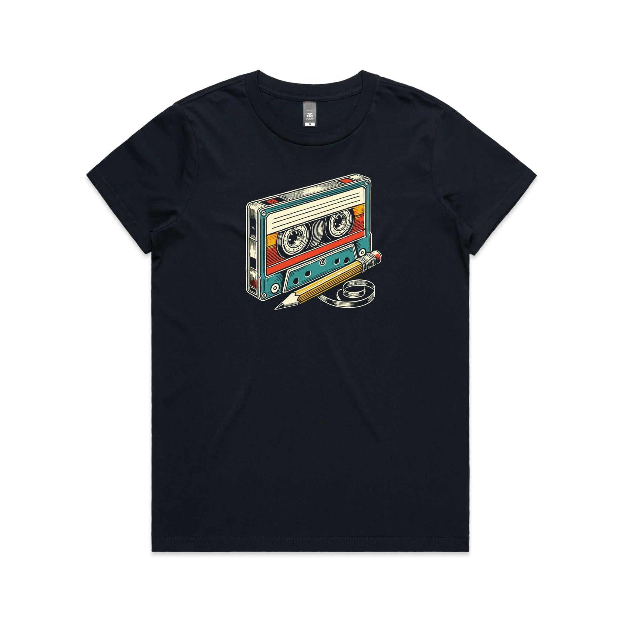 Cassette Tape And Pencil - Womens T-shirt