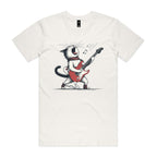 Cat Playing Guitar Men's AS Colour T-shirt Natural Mens T-shirt animal Music Printed In Australia