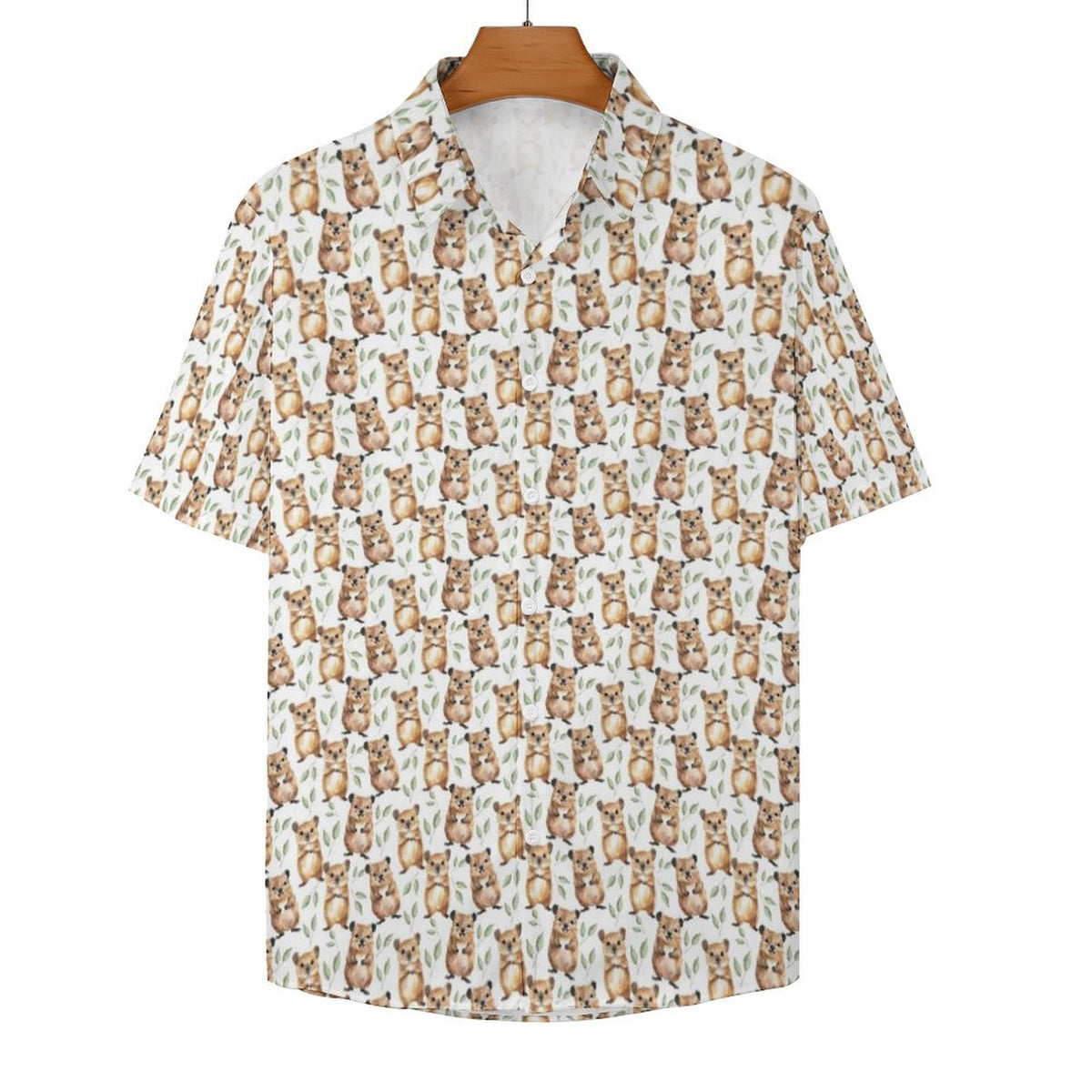 Quokkas Women's Collared Pocketless Short Sleeve Shirt