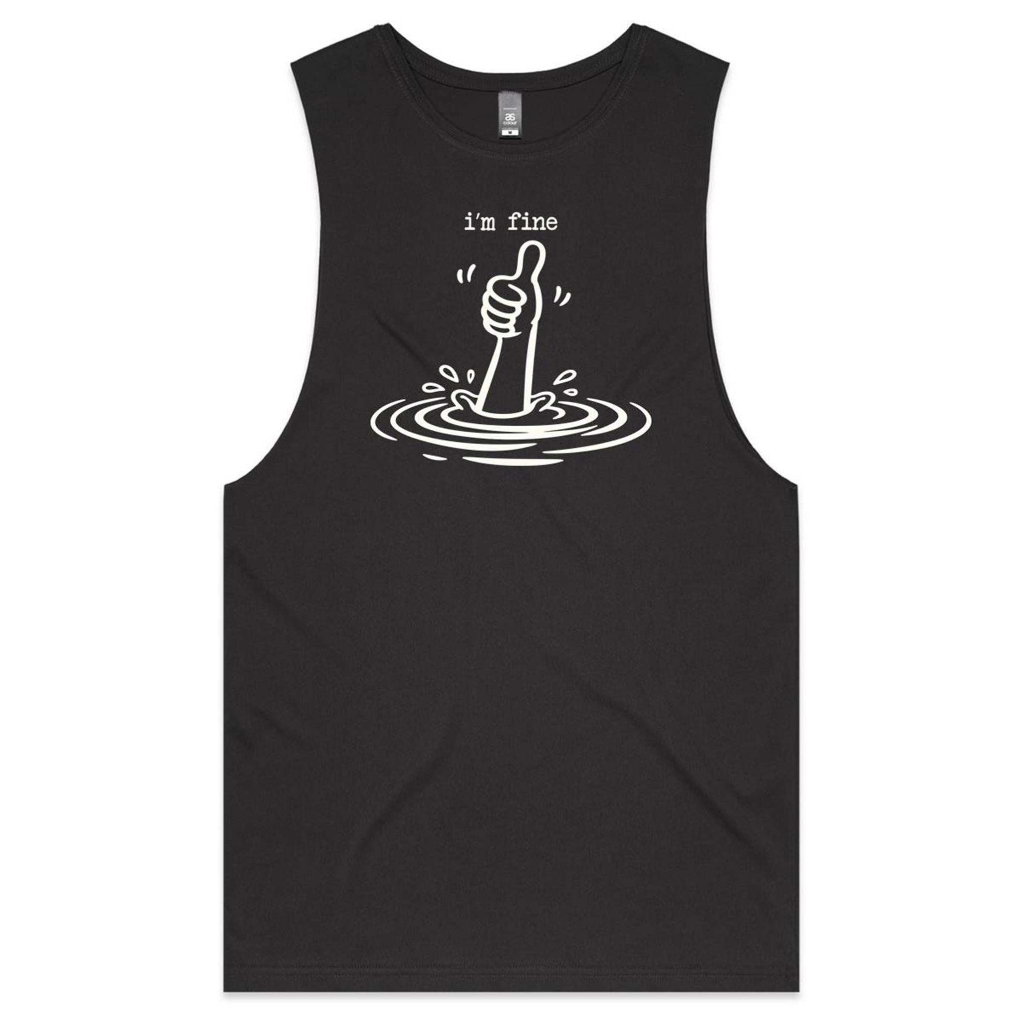 I'm Fine Drowning Thumbs Up Men's Tank Top Tee