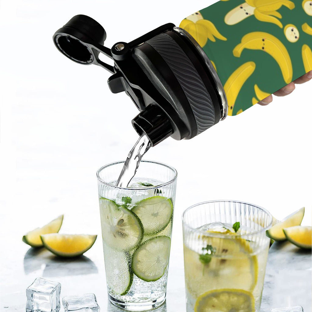 Happy Bananas - Insulated Water Bottle with Dual-Use Lid (18oz) Insulated Water Bottle with Dual-Use Lid (18oz) Food Printed Offshore