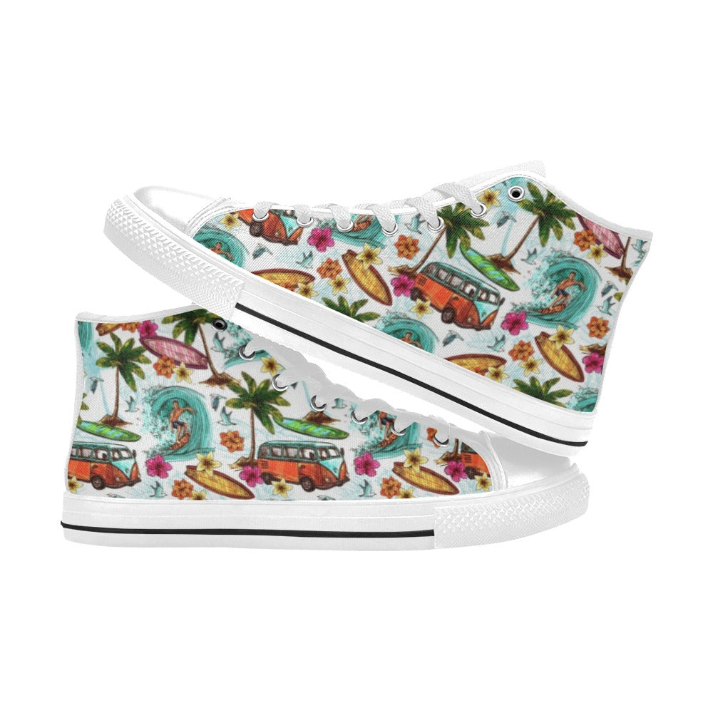 Surfing Safari Kids High Top Canvas Shoes Kids High Top Canvas Shoes Printed Offshore Surf