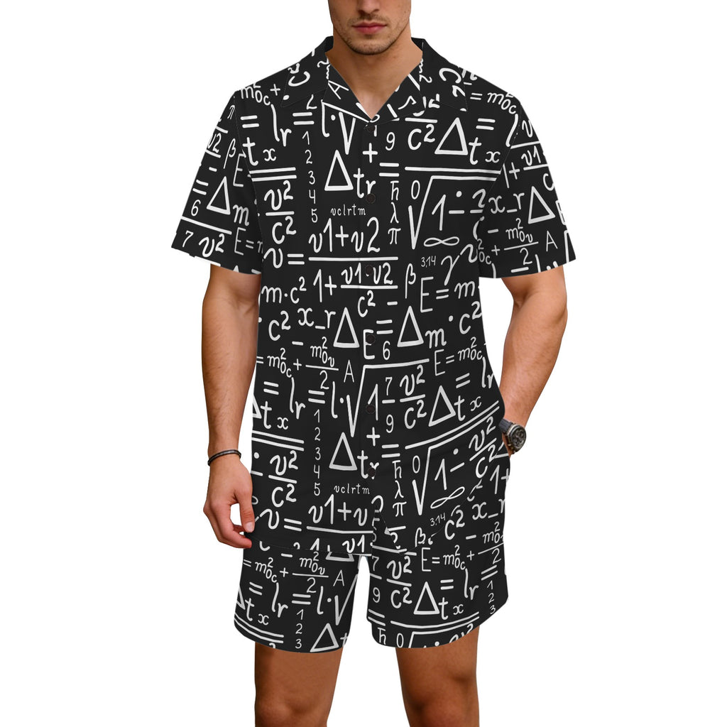 Mathematics Men's Hawaiian Shirt & Shorts Set Men's Hawaiian Shirt & Shorts Set Maths Printed Offshore