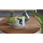 Personalised - Astronaut Basketball - White 11oz Ceramic Mug with Colour Inside Personalised 11oz Mug customise Globally Fulfilled personalise Space