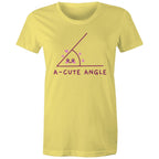 A-cute Angle - Womens T-shirt Yellow Womens T-shirt Maths Printed In Australia