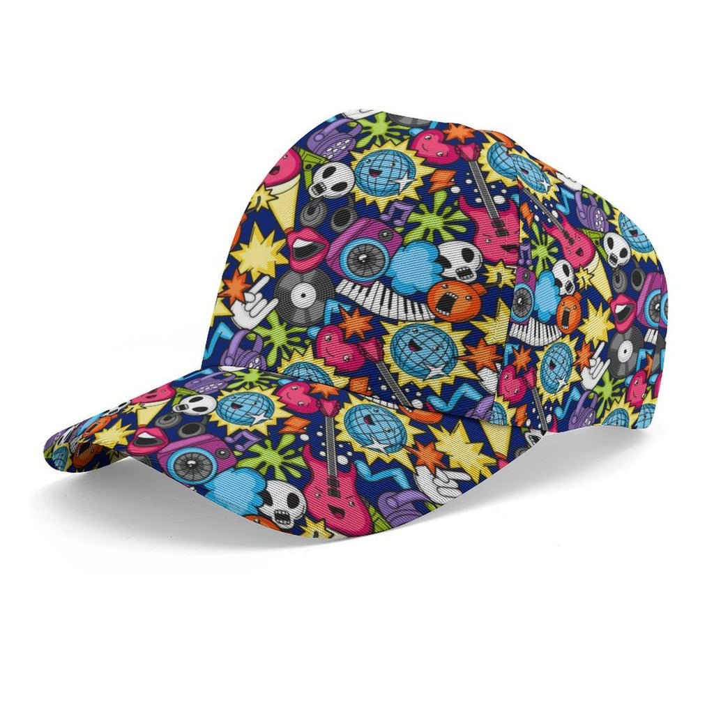 Sticker Music Kids Baseball Cap white One size Kids Baseball Hat Music Printed Offshore