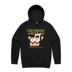 Life's Better With Music - Mens Hoodie Black Mens Hoodie Music Printed In Australia