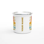 Personalised Dad, The Man Who Has Everything Except A Full Head Of Hair White 12oz Enamel Mug Personalised Enamel Mug Dad Globally Fulfilled