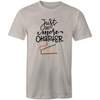 Just One More Chapter, Book - Mens T-Shirt Light Grey Mens T-shirt Printed In Australia Reading