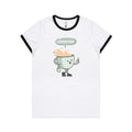 Coffee Time - Women's Ringer Tee White Black Womens Ringer T-shirt Coffee Printed In Australia
