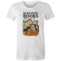 Read More Books, Halloween Ghosts Women's AS Colour T-shirt White Womens T-shirt Halloween Printed In Australia Reading