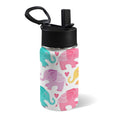 Cute Cartoon Elephant 12oz Kids Water Bottle with Straw Lid