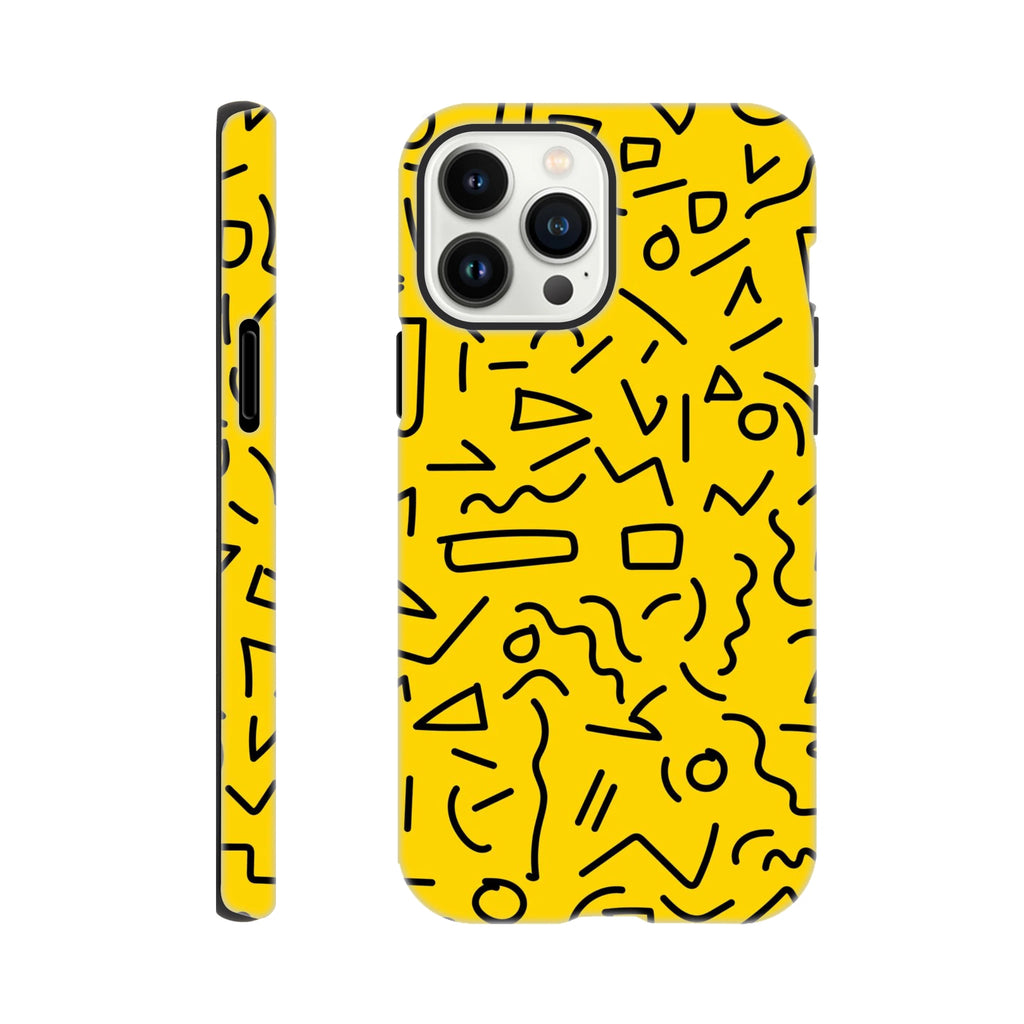 Yellow Black Graphic Squiggle - Apple iPhone Tough case iPhone 13 Pro Max iPhone Tough Case Globally Fulfilled Retro