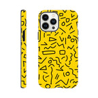 Yellow Black Graphic Squiggle - Apple iPhone Tough case iPhone 13 Pro Max iPhone Tough Case Globally Fulfilled Retro
