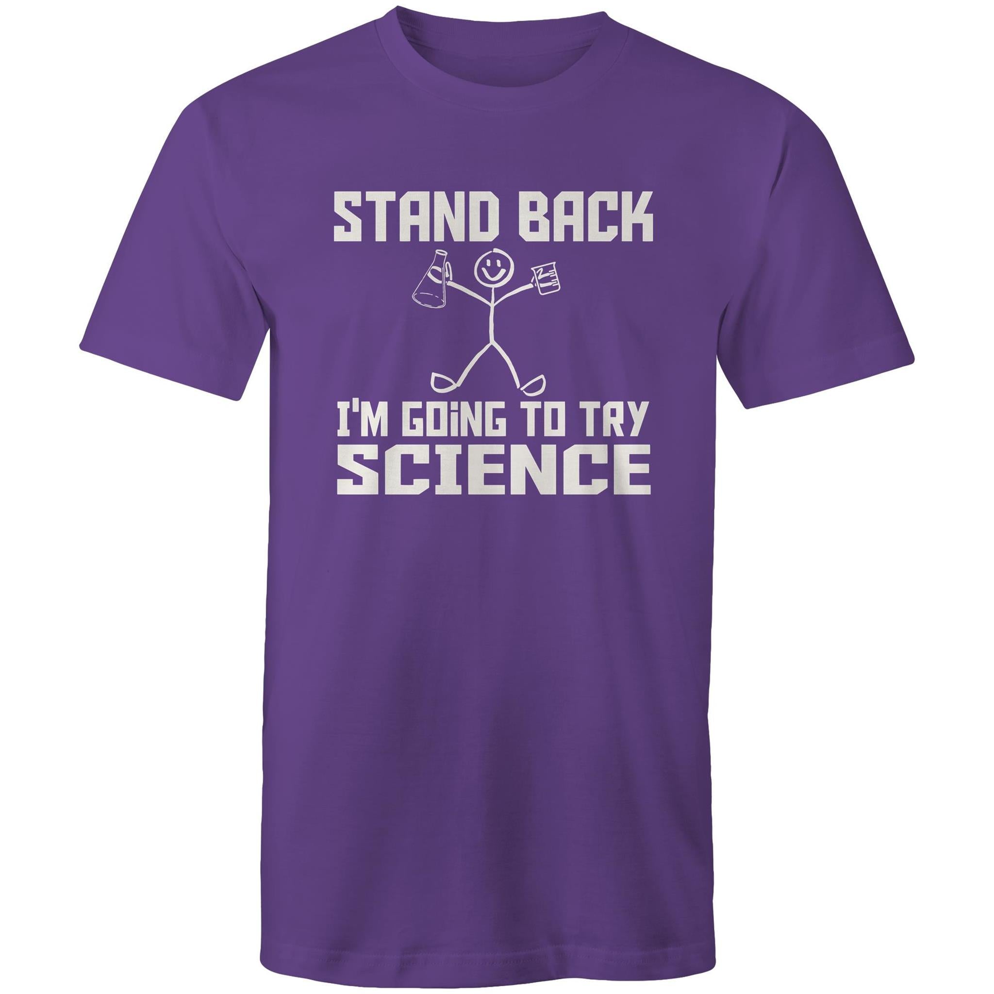 Stand Back, I'm Going To Try Science - Mens T-Shirt Purple Mens T-shirt Printed In Australia Science