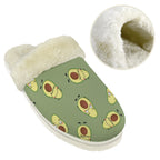 Avocado Characters Women's Fur Trim Thick-Sole Indoor Slippers Women's Fur Trimmed Slippers Food Printed Offshore