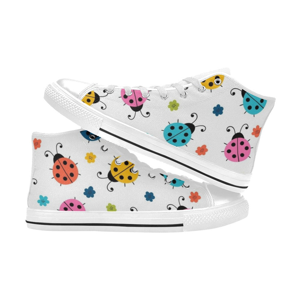 Ladybugs - Women's High Top Canvas Shoes