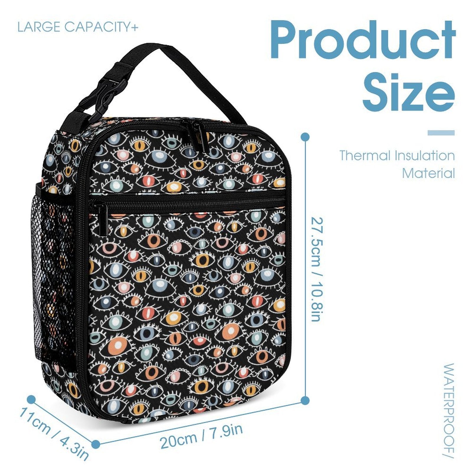 Eyes On Black Backpack, Lunch Bag & Pencil Case Set