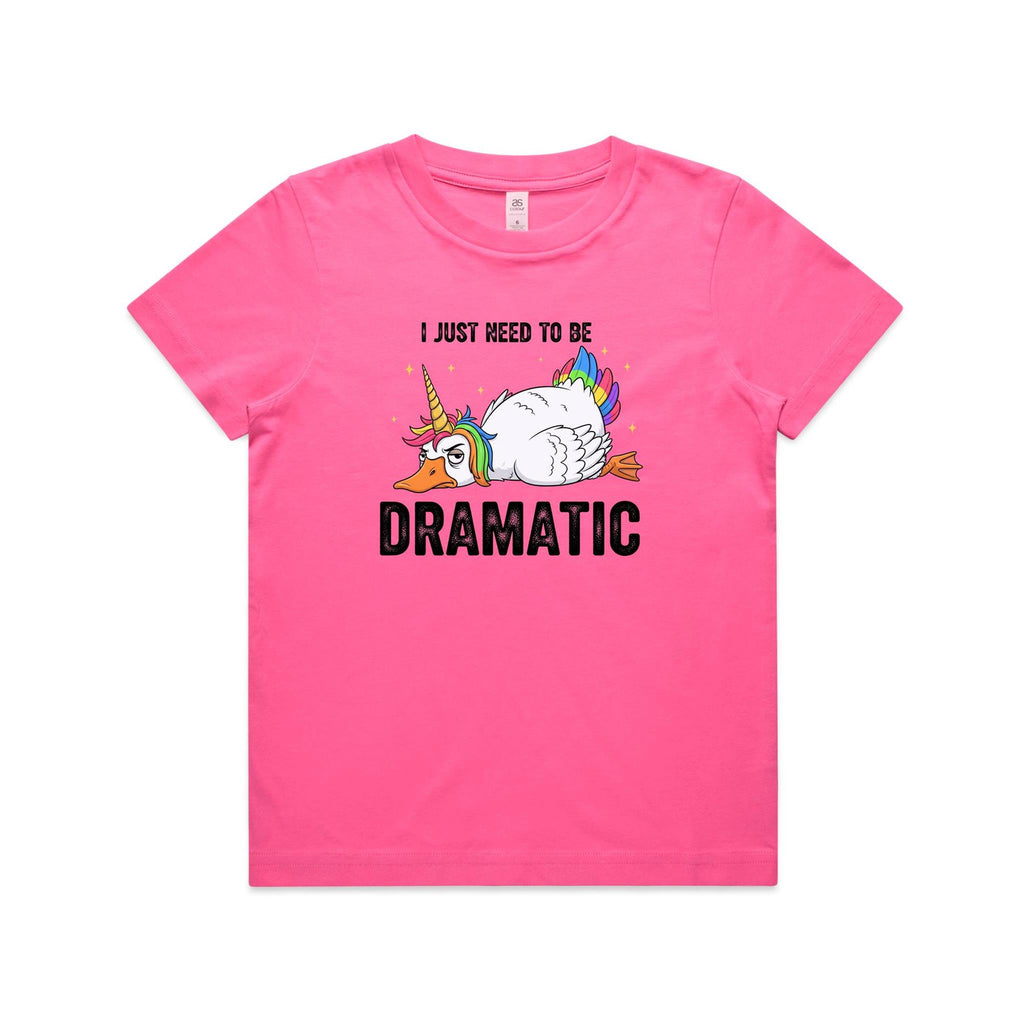 Dramatic Unicorn Goose Kid's AS Colour T-shirt Charity pink Kids Youth T-shirt animal Printed In Australia