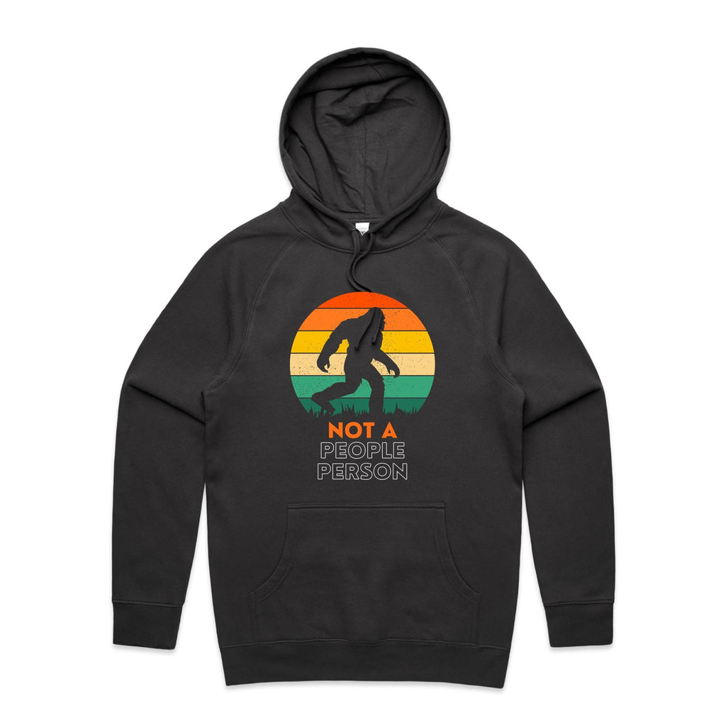 Not A People Person, Yeti, Bigfoot - Mens Hoodie Coal Mens Hoodie Printed In Australia