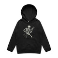 Skeleton Playing Guitar Kid's AS Colour Hoodie Black Kids Hoodie Music Printed In Australia
