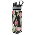 Tulips Insulated Water Bottle with Dual-Use Lid (18oz) One Size Insulated Water Bottle with Dual-Use Lid (18oz) Plants Printed Offshore