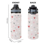 Pretty Hearts - Insulated Water Bottle with Dual-Use Lid (18oz) Insulated Water Bottle with Dual-Use Lid (18oz) Love Printed Offshore