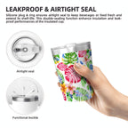 Bright Painted Tropical Small Stainless Steel Travel Mug Cup 12oz/350ml Small Travel Mug Plants Printed Offshore