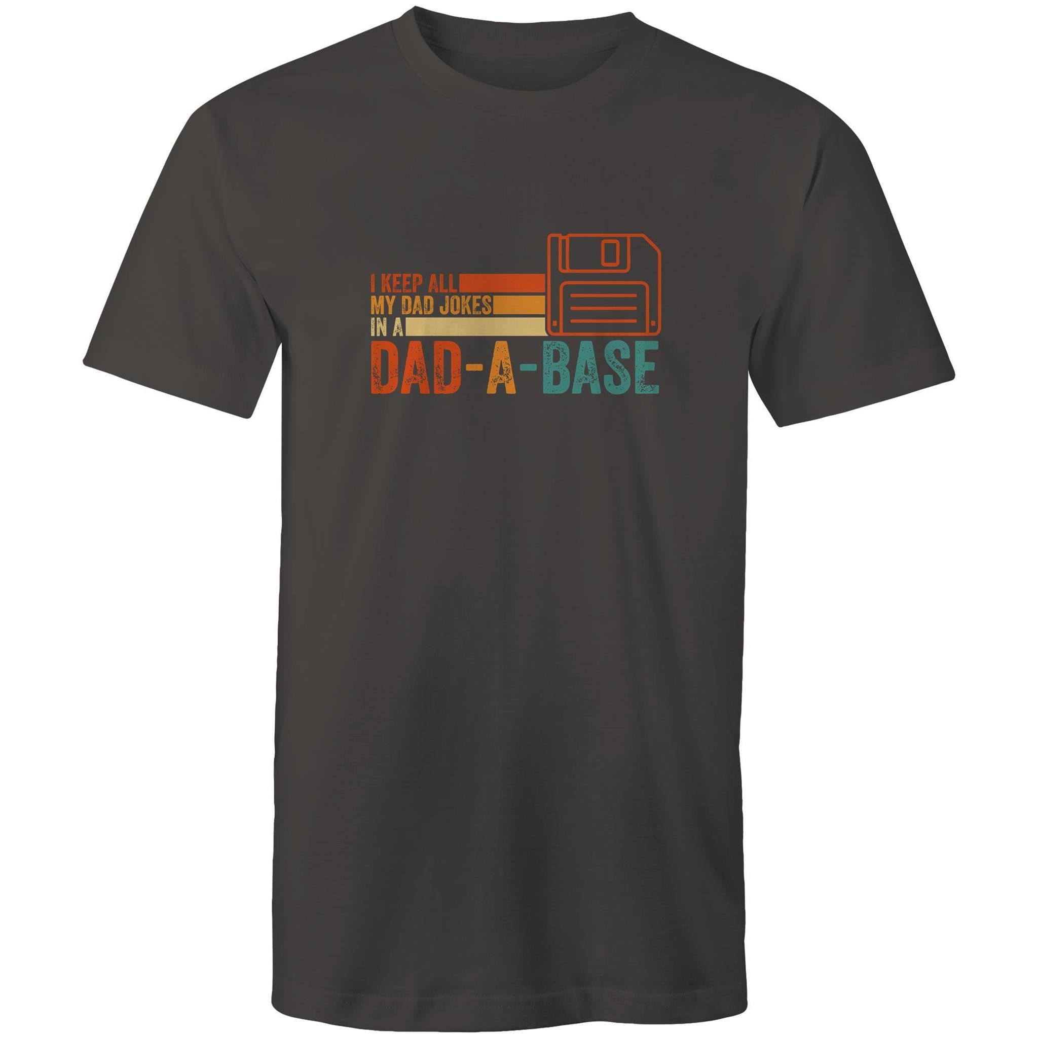 Dad Jokes Dad-A-Base - Mens T-Shirt Charcoal Mens T-shirt Dad Printed In Australia Tech