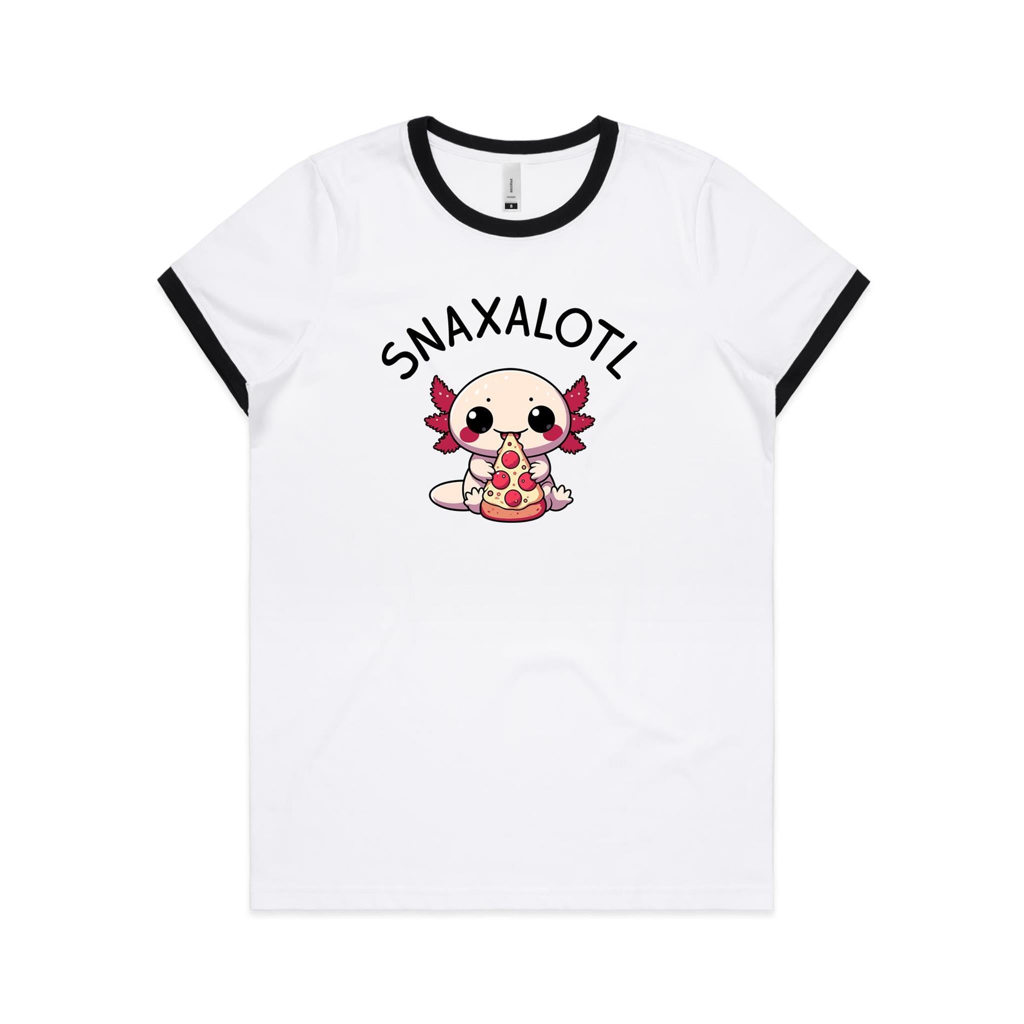 Snaxalotl, Axolotl Pizza - Women's Ringer Tee