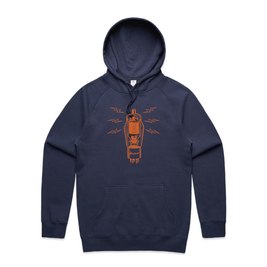 Vintage Guitar Vacuum Tube, Amp - Mens Hoodie Midnight Blue Mens Hoodie Music Printed In Australia