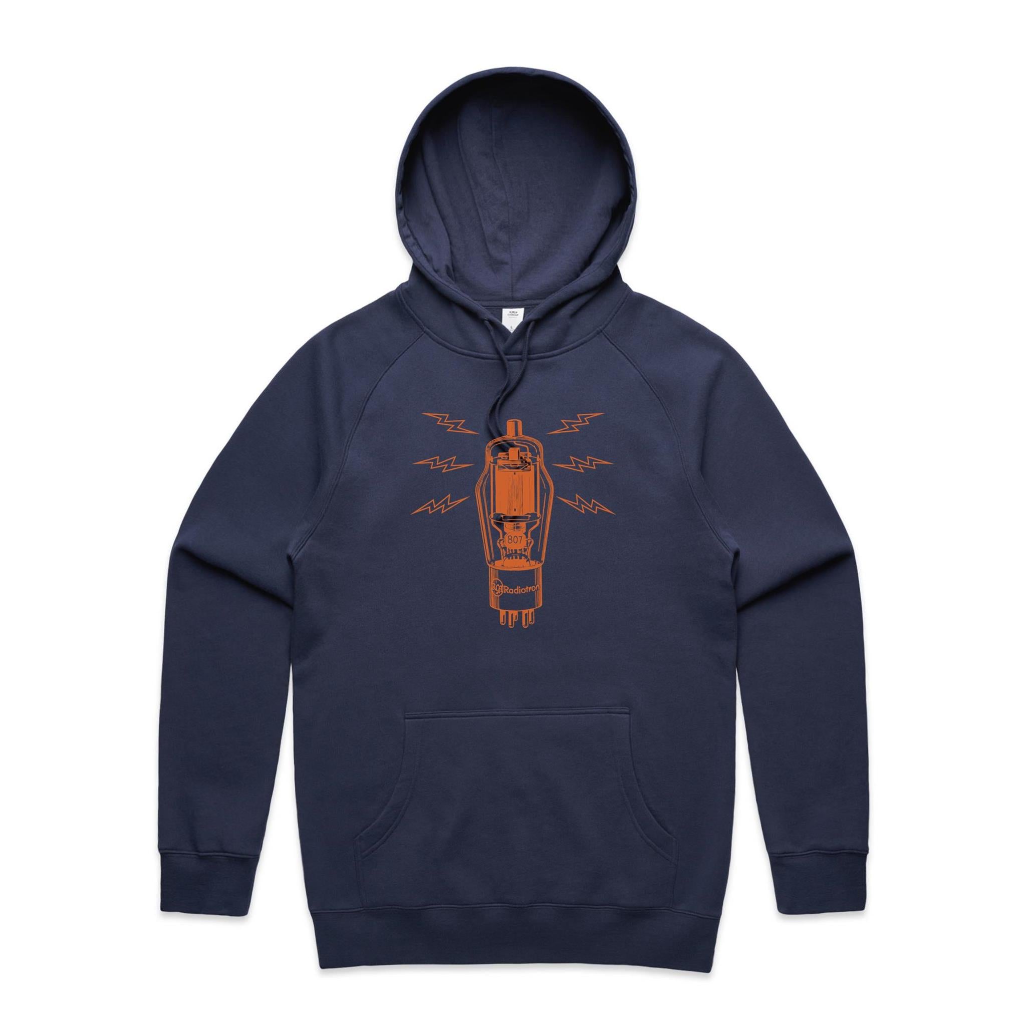 Vintage Guitar Vacuum Tube, Amp - Mens Hoodie Midnight Blue Mens Hoodie Music Printed In Australia