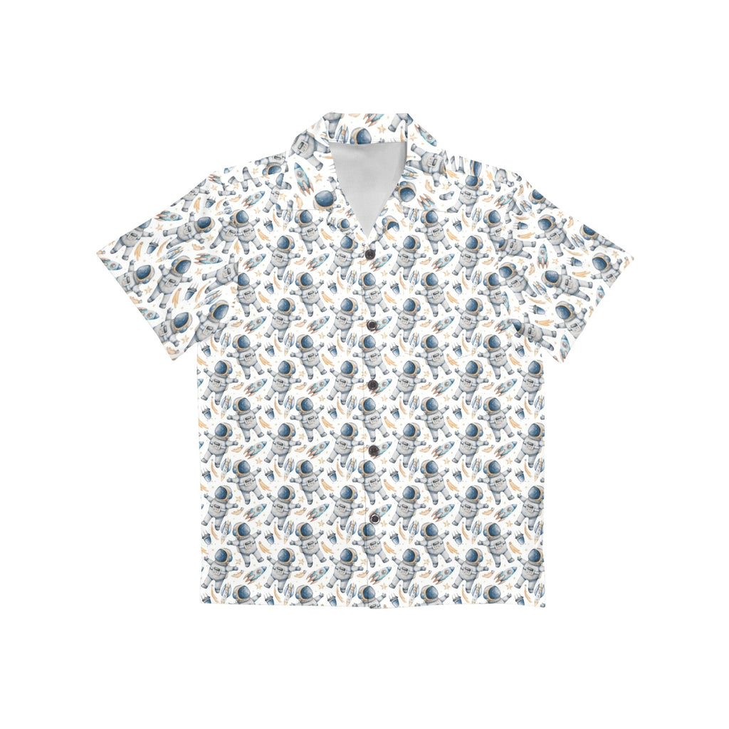 Astronauts And Rocket Ships Junior Kids Hawaiian Shirt