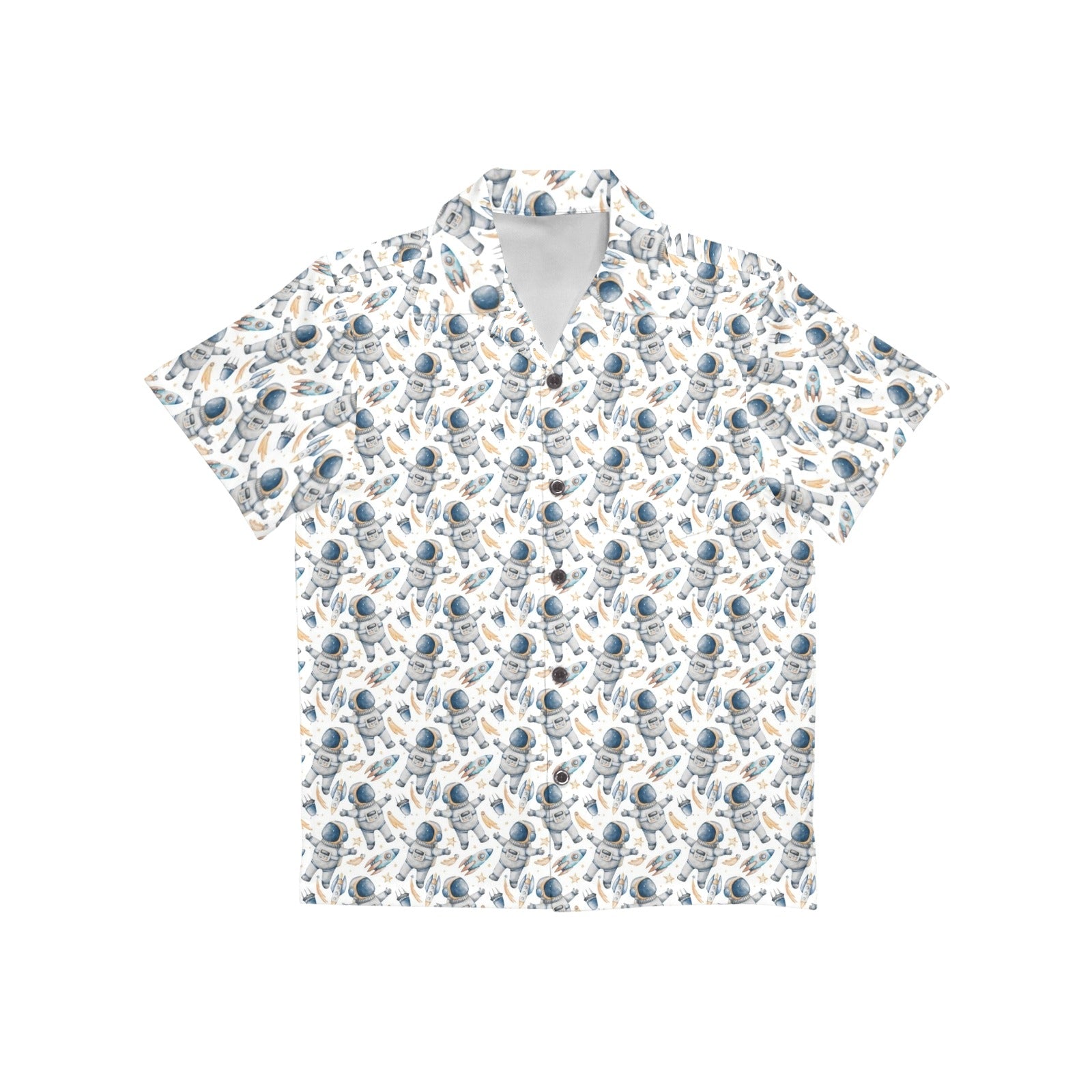 Astronauts And Rocket Ships Junior Kids Hawaiian Shirt