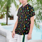 Fun Lightning Senior Kids Hawaiian Shirt Senior Kids Hawaiian Shirt 8-15 comic Printed Offshore