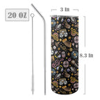 Retro Music Mix 20oz Tall Skinny Tumbler with Lid and Straw