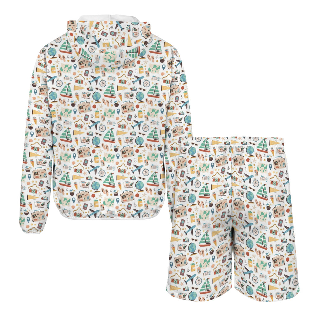 Travel And Explore Men's Lightweight Sun Hoodie & Shorts Set Men's Lightweight Sun Hoodie & Shorts Printed Offshore
