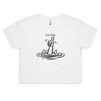 I'm Fine Drowning Thumbs Up Women's As Colour Crop Tee