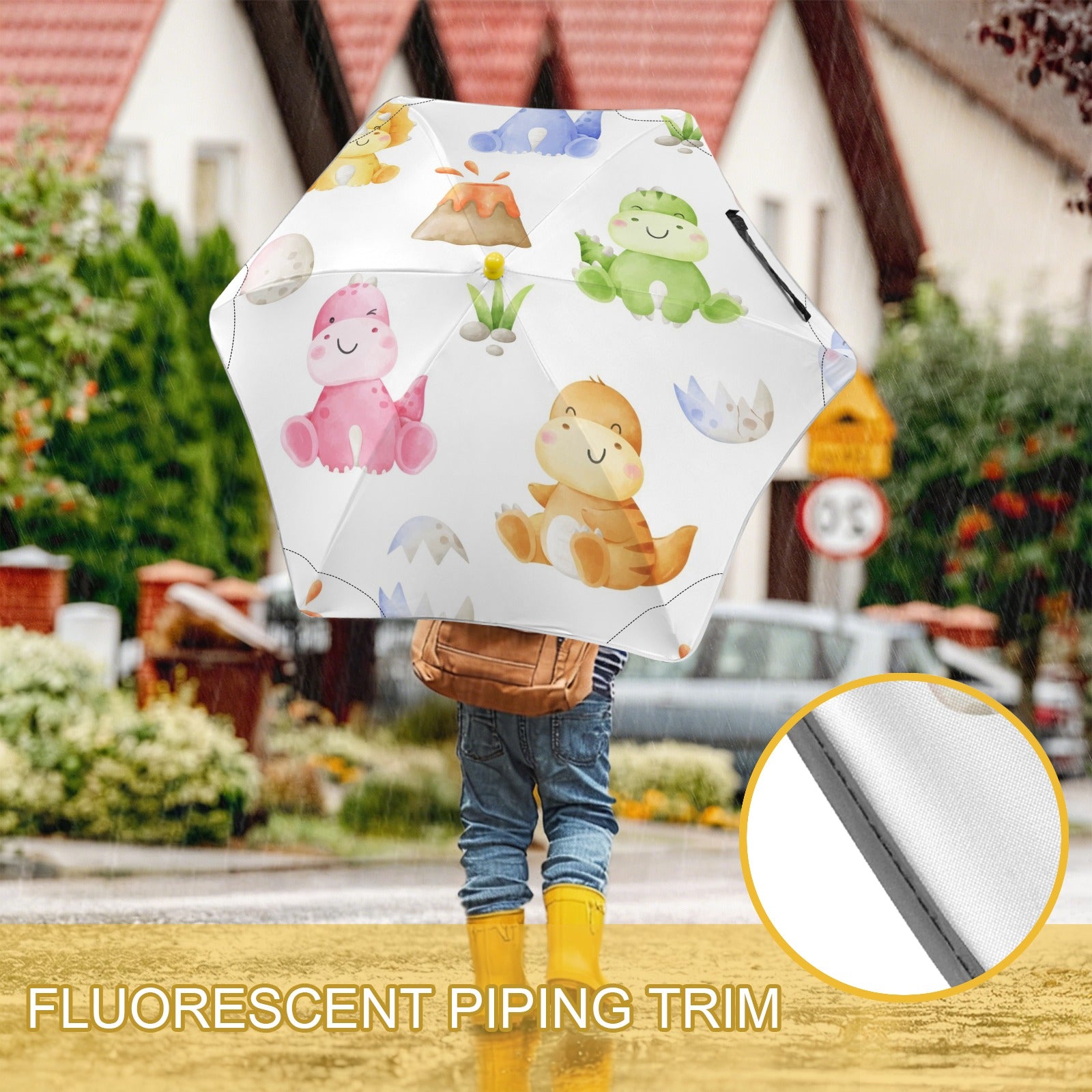 Hatching Dinosaurs Kids Safe Round Corner Umbrella Kids Safe Round Corner Umbrella animal Printed Offshore